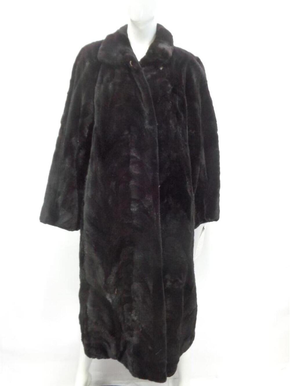 Excellent Black Sheared Mink Fur Reversible Coat Jacket Women Woman Size 6-8 S-M